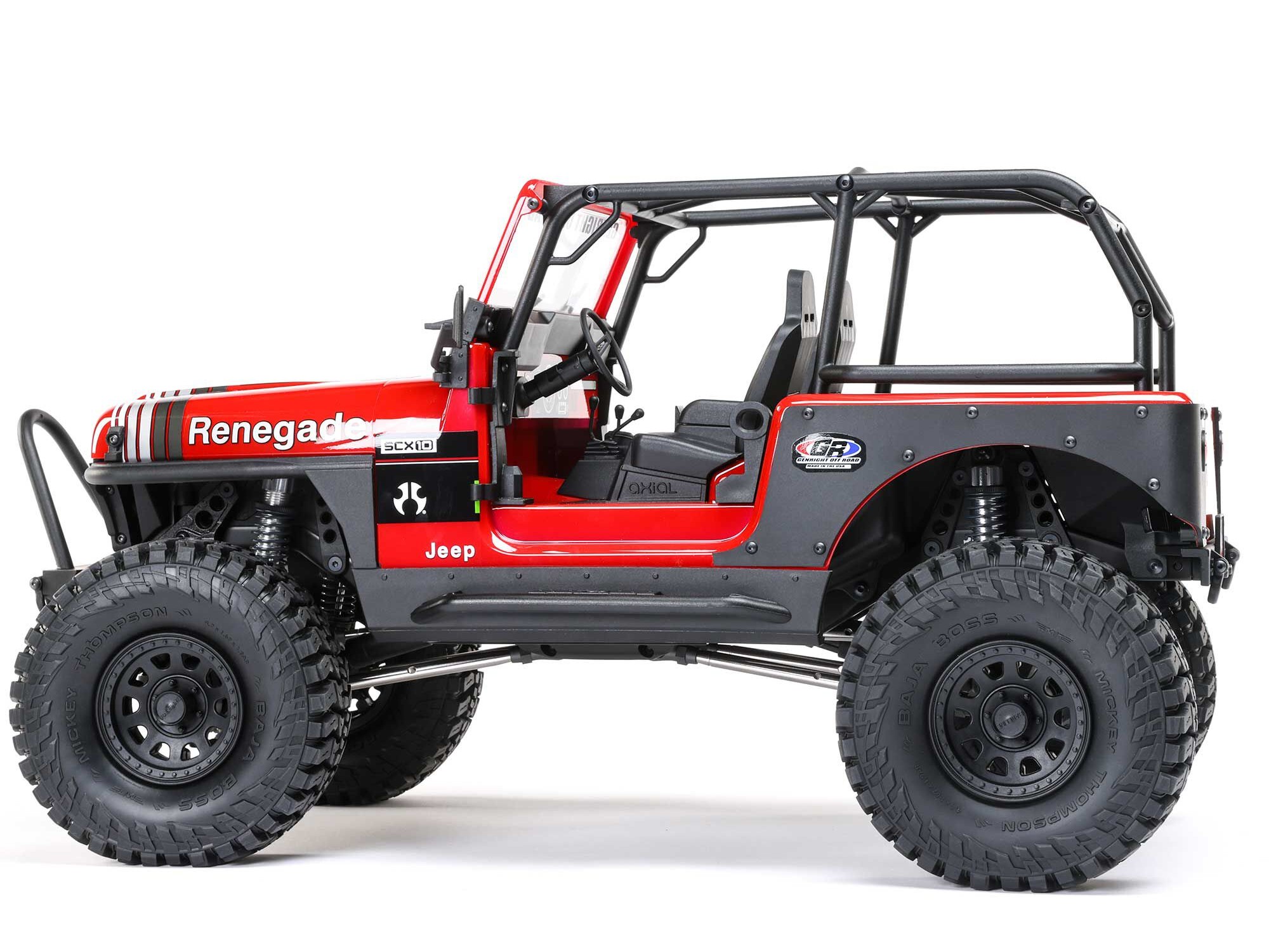 Axial 1/10 SCX10 III Jeep CJ-7 4X4 RTR Brushed Rock Crawler, Red - 9