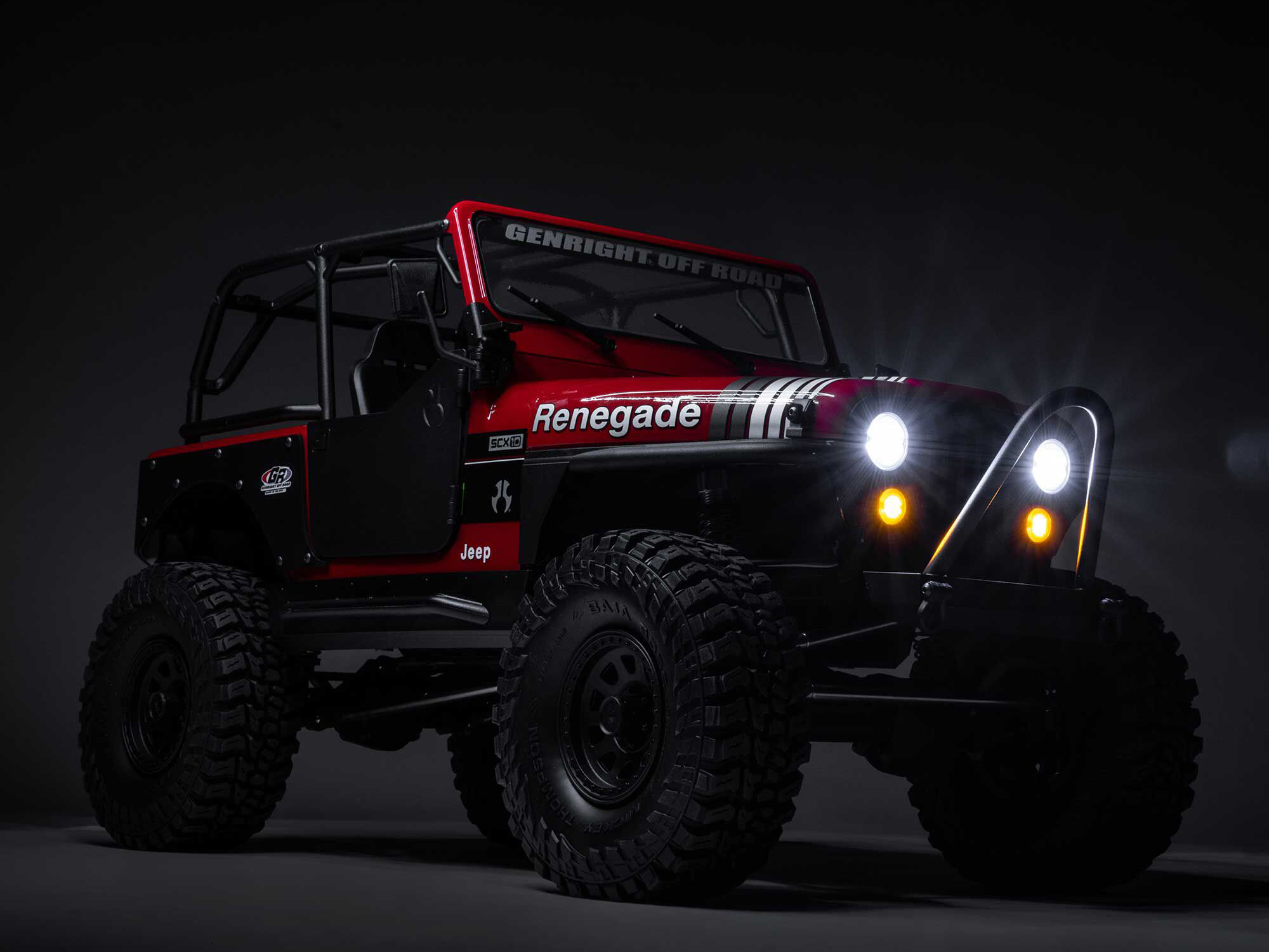 Axial 1/10 SCX10 III Jeep CJ-7 4X4 RTR Brushed Rock Crawler, Red - 22