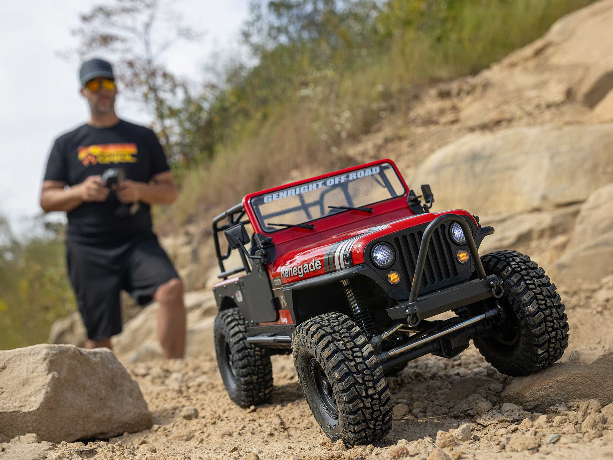 Axial 1/10 SCX10 III Jeep CJ-7 4X4 RTR Brushed Rock Crawler, Red - 24