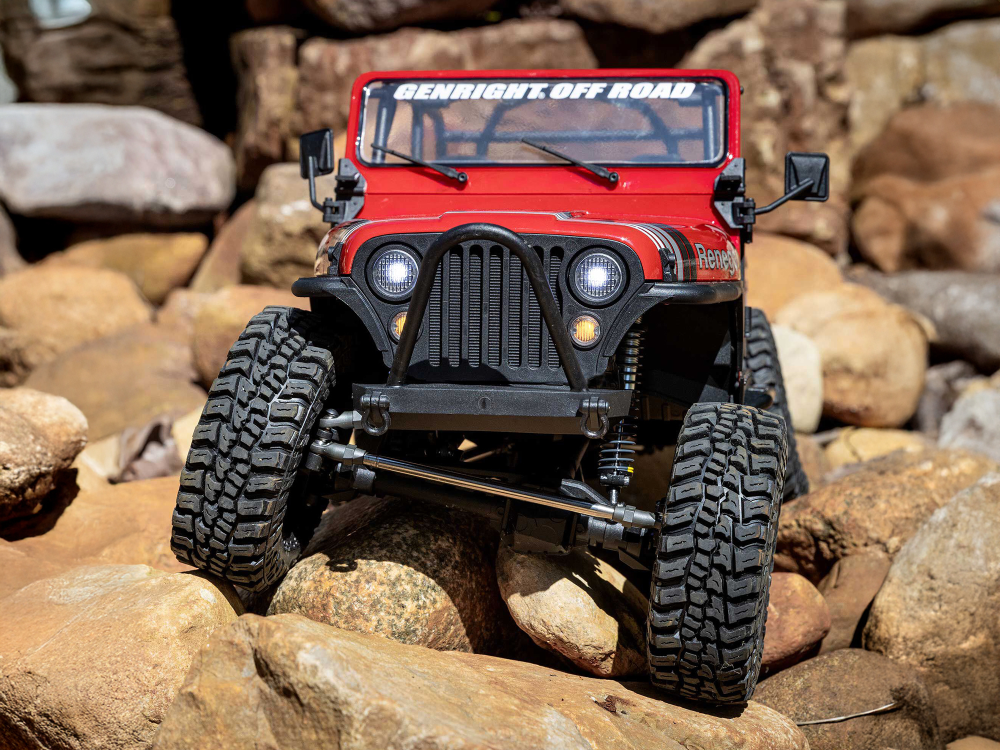 Axial 1/10 SCX10 III Jeep CJ-7 4X4 RTR Brushed Rock Crawler, Red - 26