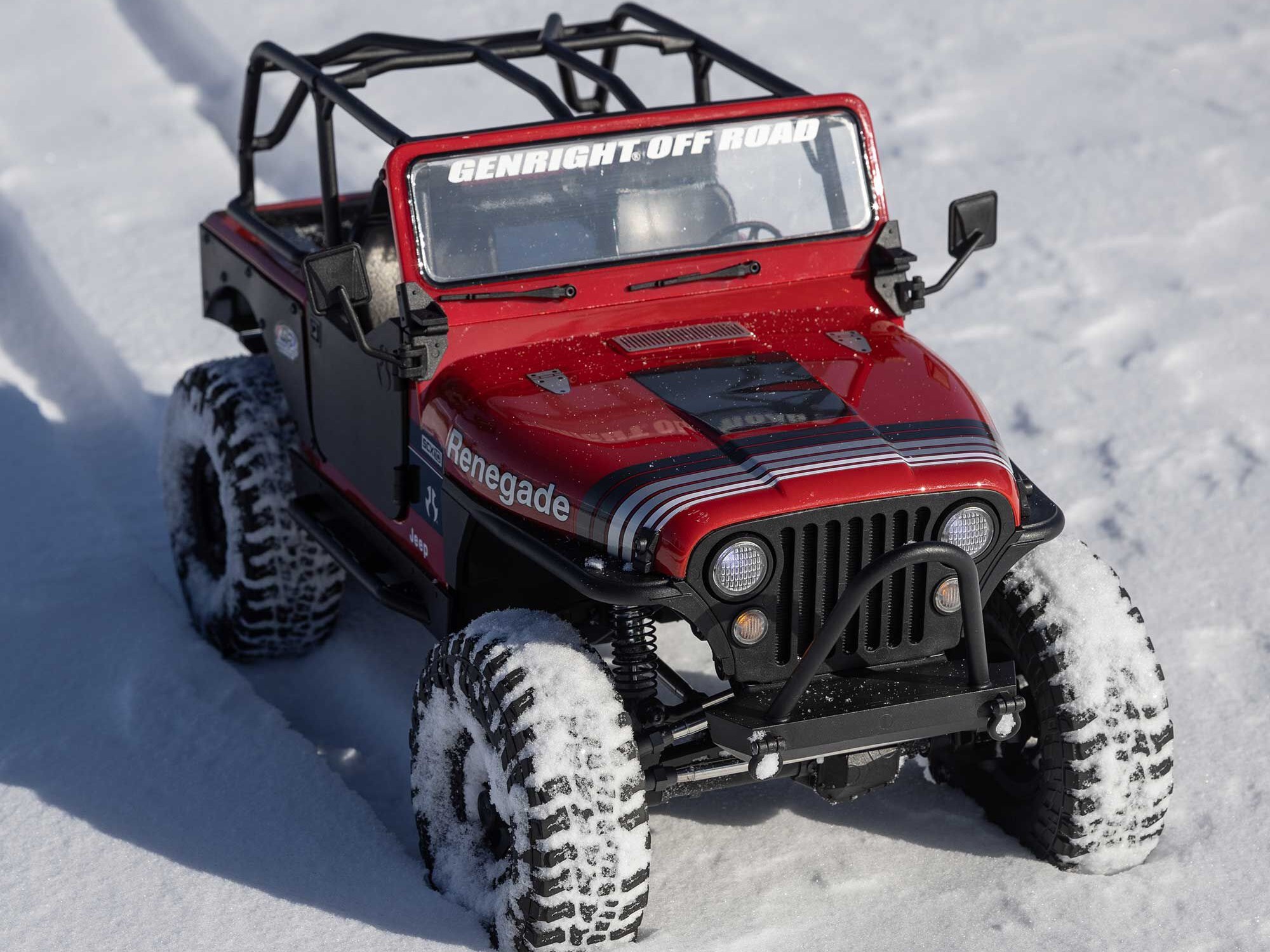 Axial 1/10 SCX10 III Jeep CJ-7 4X4 RTR Brushed Rock Crawler, Red - 23
