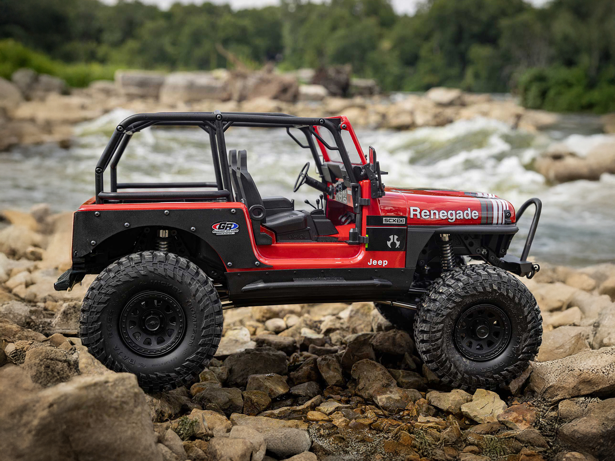 Axial 1/10 SCX10 III Jeep CJ-7 4X4 RTR Brushed Rock Crawler, Red - 27