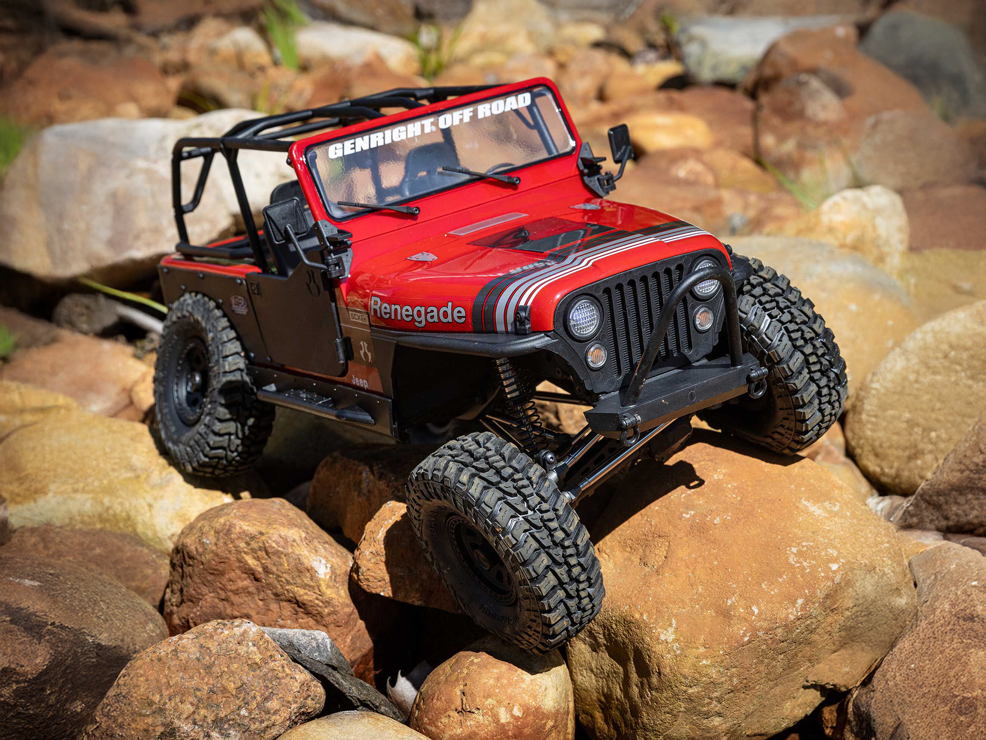 Axial 1/10 SCX10 III Jeep CJ-7 4X4 RTR Brushed Rock Crawler, Red - 25