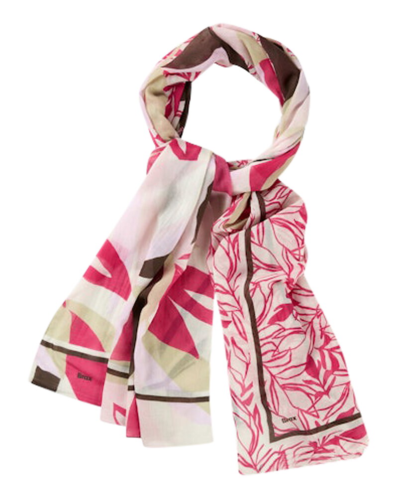 Sjal Janine mönstrad cerise/rosa/beige