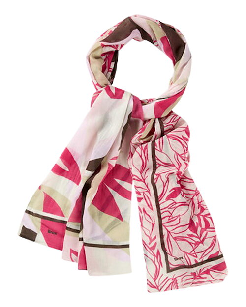 Sjal Janine mönstrad cerise/rosa/beige