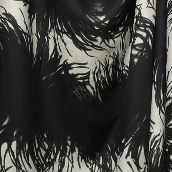 Printed viscose black feathers