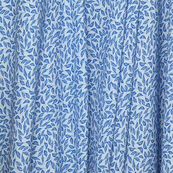 Tryckt viskos ljusblå med blad