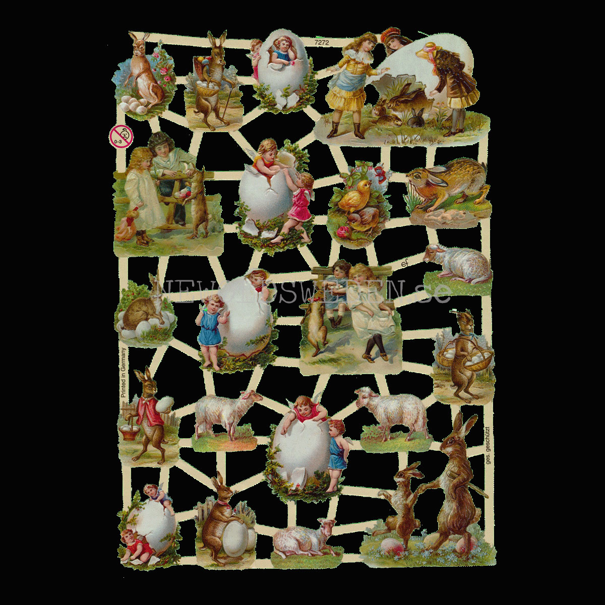 Påsk 16 x 23.5 cm - Bokmärke © Ernst Freihoff 7272 Glitter