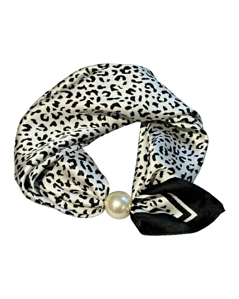 Scarf Chloe med magnet leo svart/vit