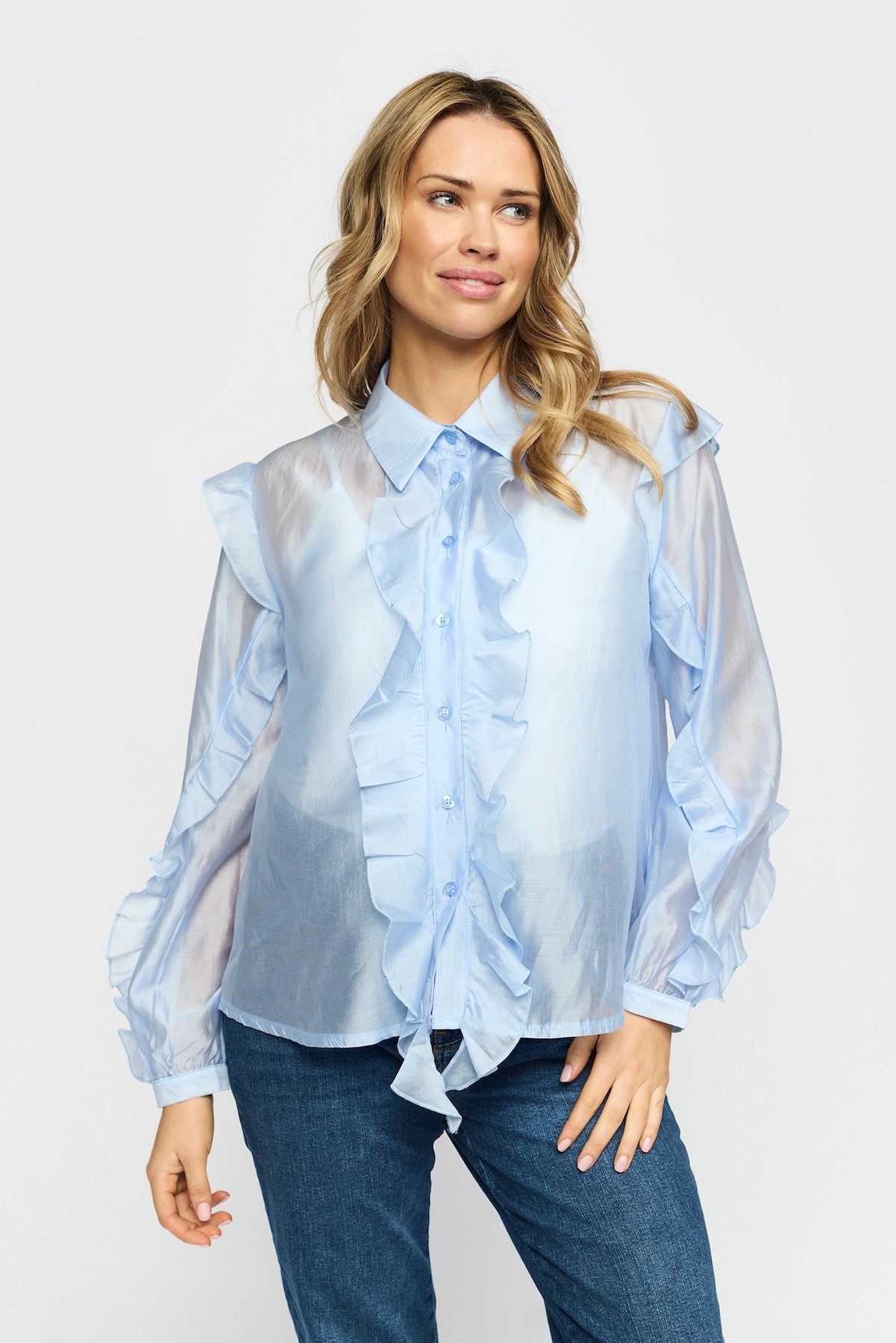 Mina Blouse - Blue - 2-Biz