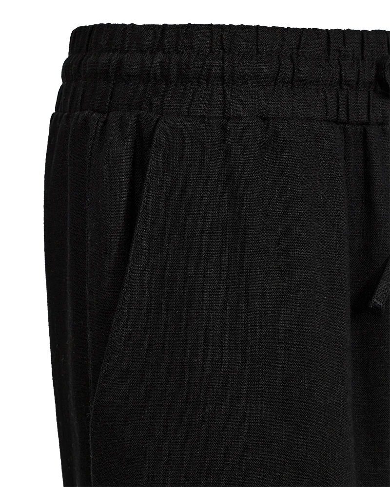 Freequent Lava 7/8 Linen Pants Black - 5
