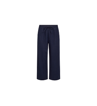 Freequent Lava 7/8 Linen Pants Navy
