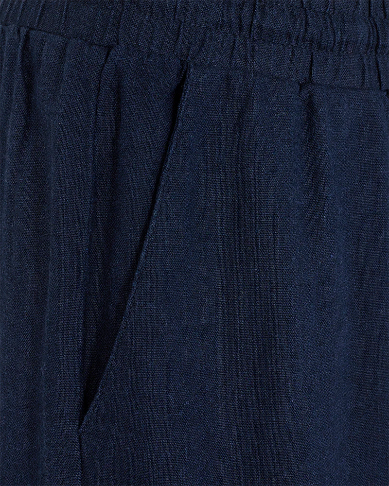 Freequent Lava 7/8 Linen Pants Navy - 5