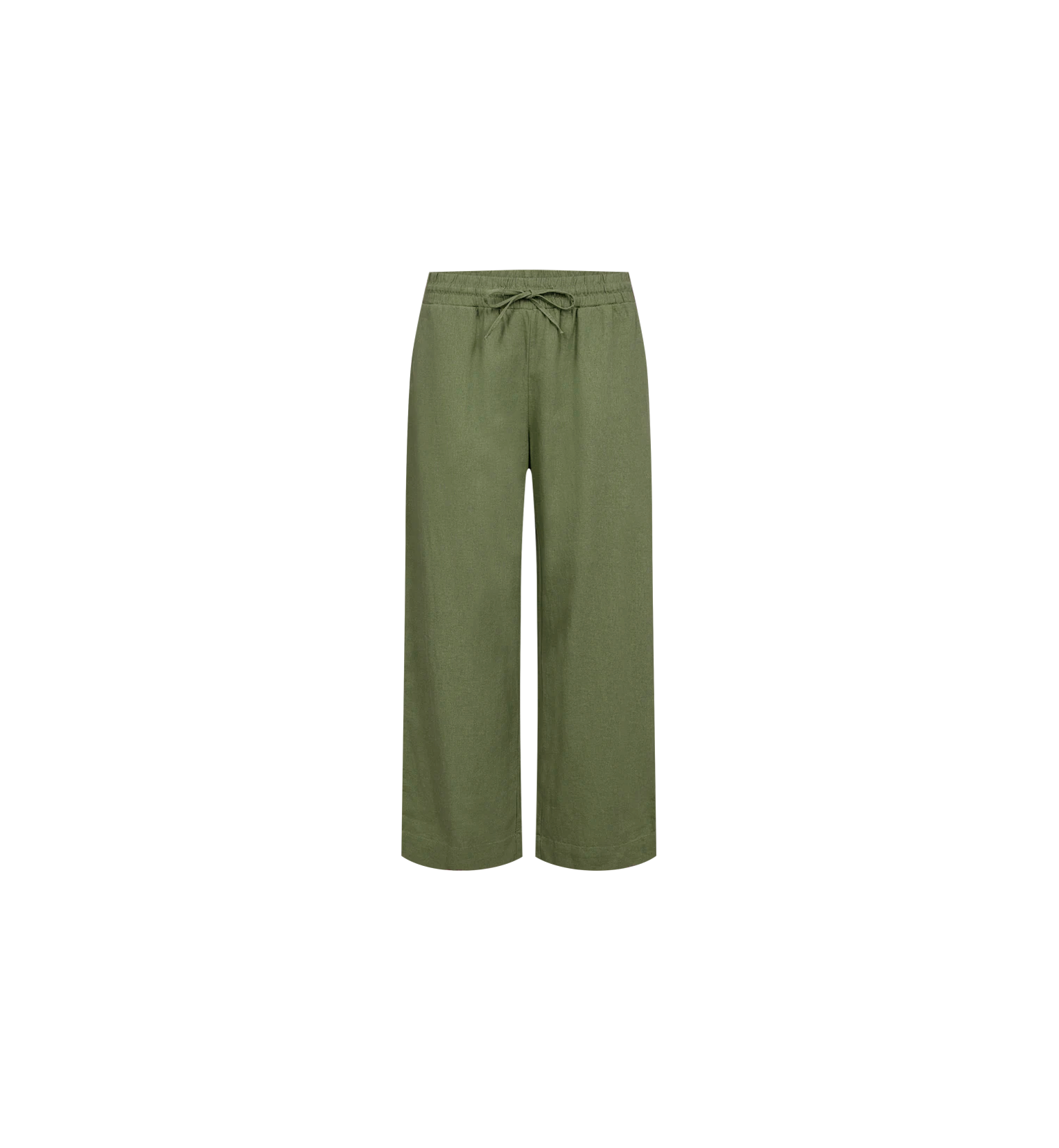 Freequent Lava 7/8 Linen Pants Green