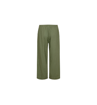 Freequent Lava 7/8 Linen Pants Green