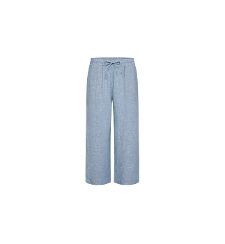Freequent Lava 7/8 Linen Pants Blue