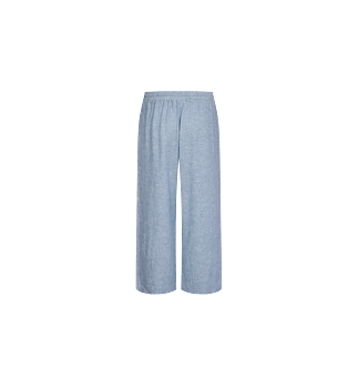 Freequent Lava 7/8 Linen Pants Blue