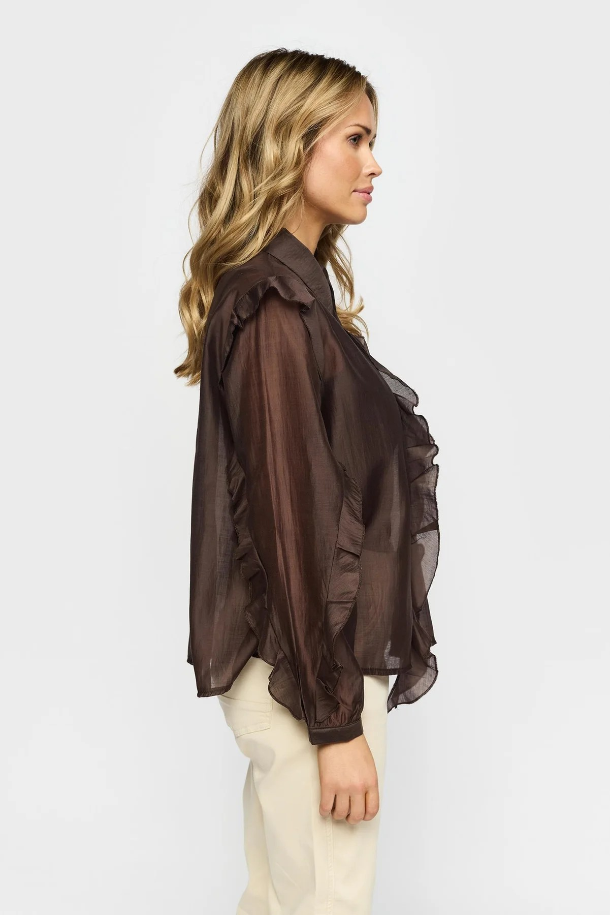 Mina Blouse - Brown - 2-Biz