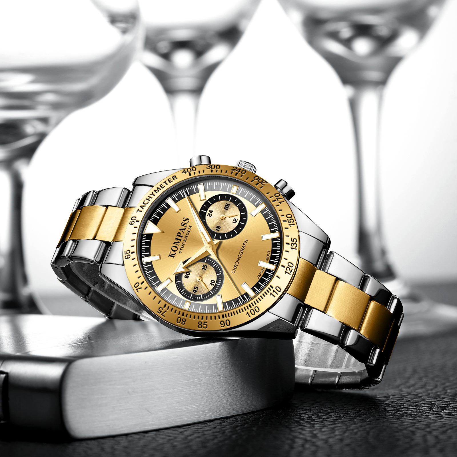 Kompass Airborne Chronograph Silver Gold - 5