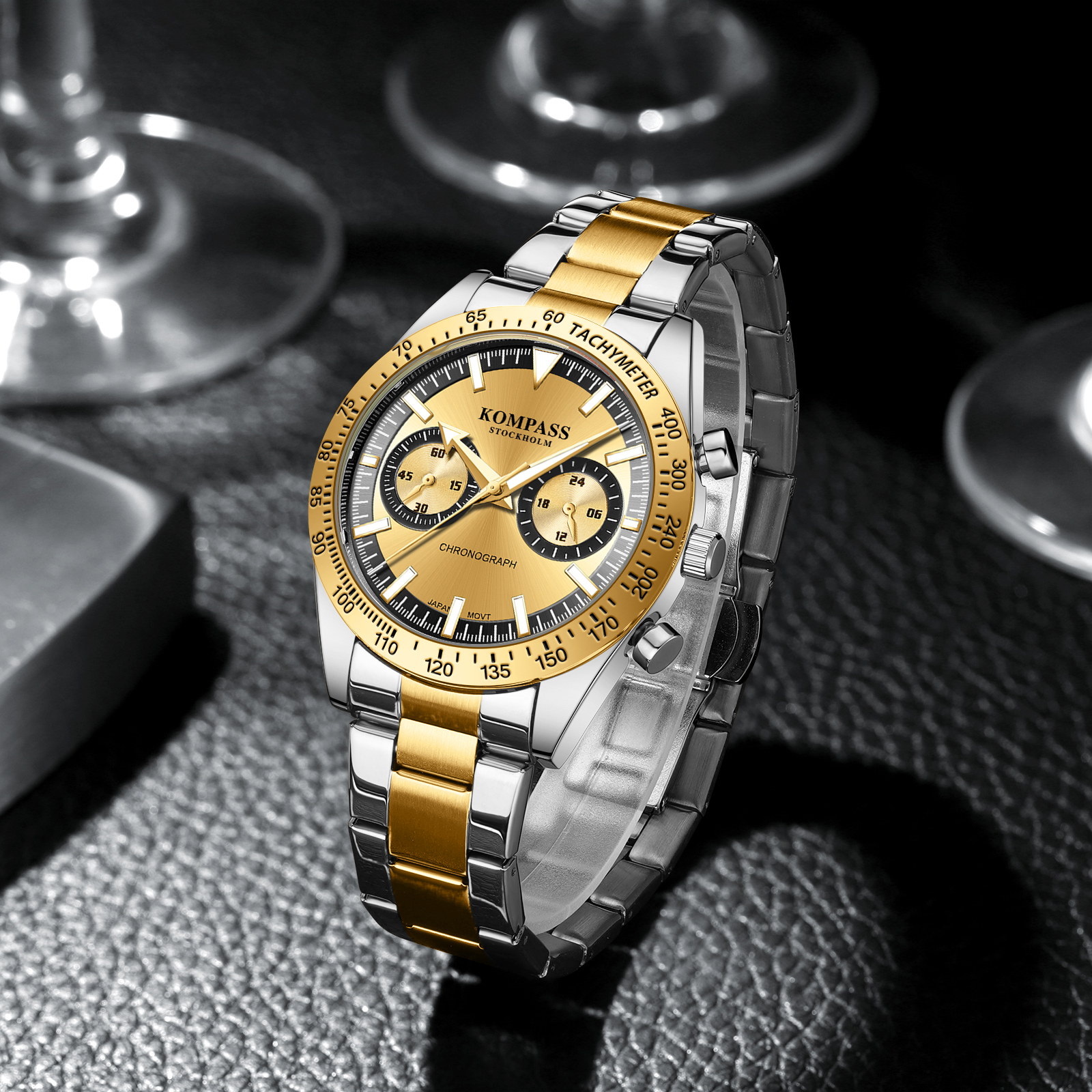 Kompass Airborne Chronograph Silver Gold - 6