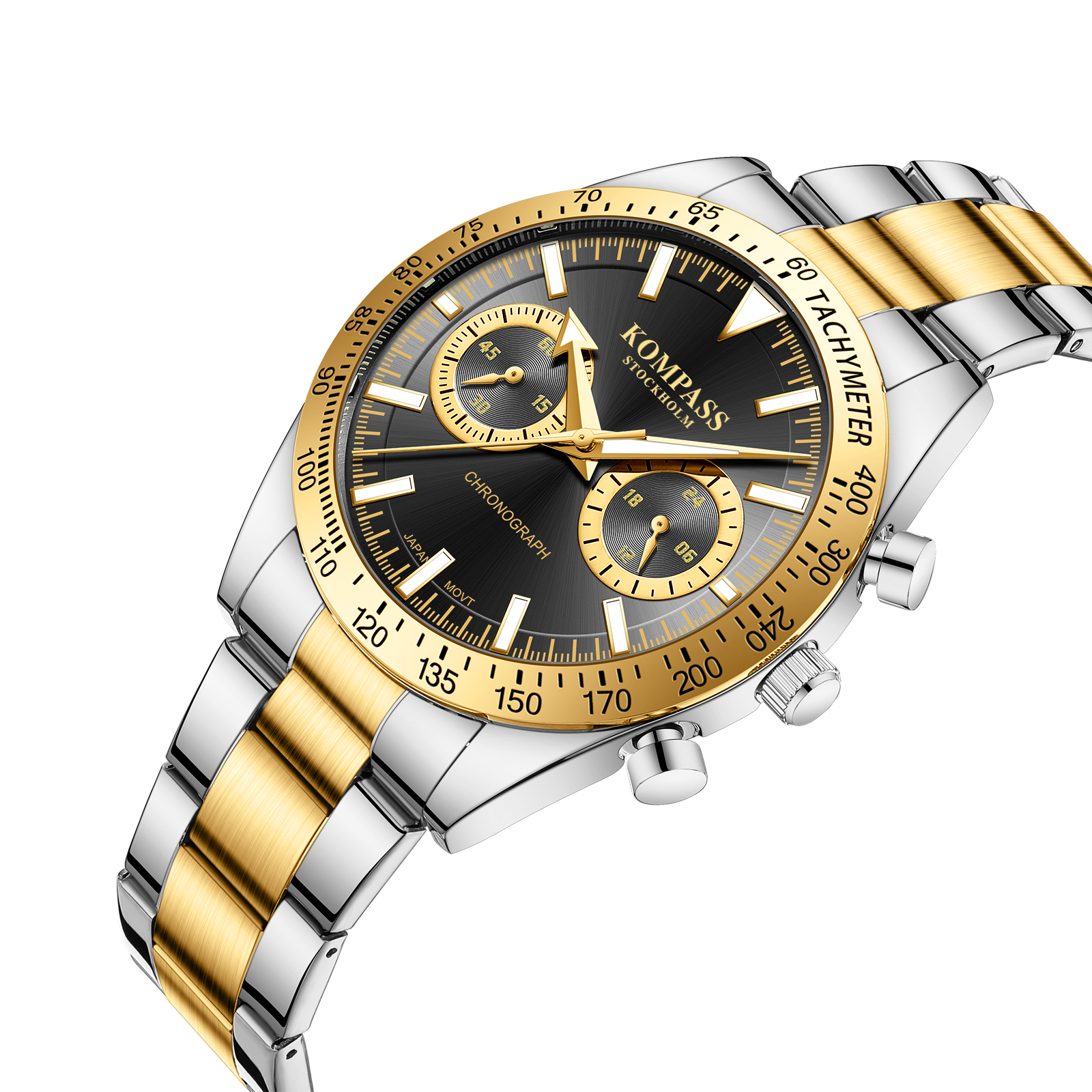 Kompass Airborne Chronograph Silver Gold Black - 2