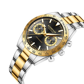 Kompass Airborne Chronograph Silver Gold Black