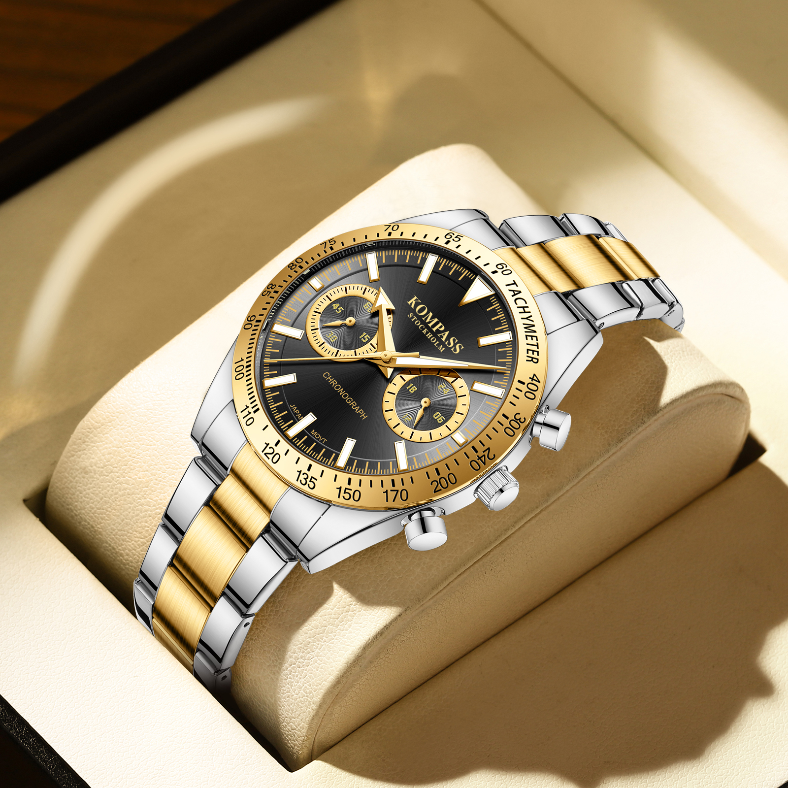 Kompass Airborne Chronograph Silver Gold Black - 4