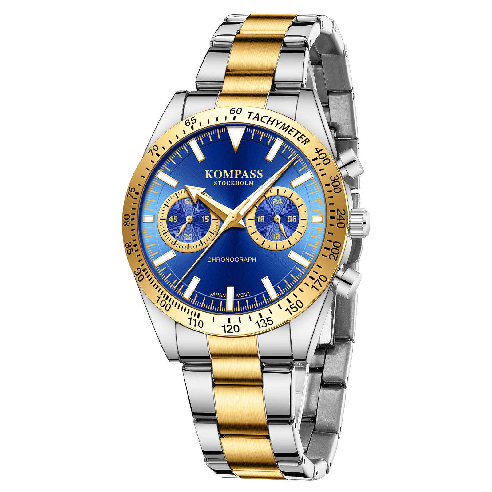 Kompass Airborne Chronograph Silver Gold Blue - 3
