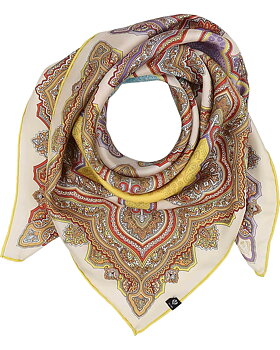 Mönstrad sidenscarf 88x88cm  säljs på Hospitalsgatan