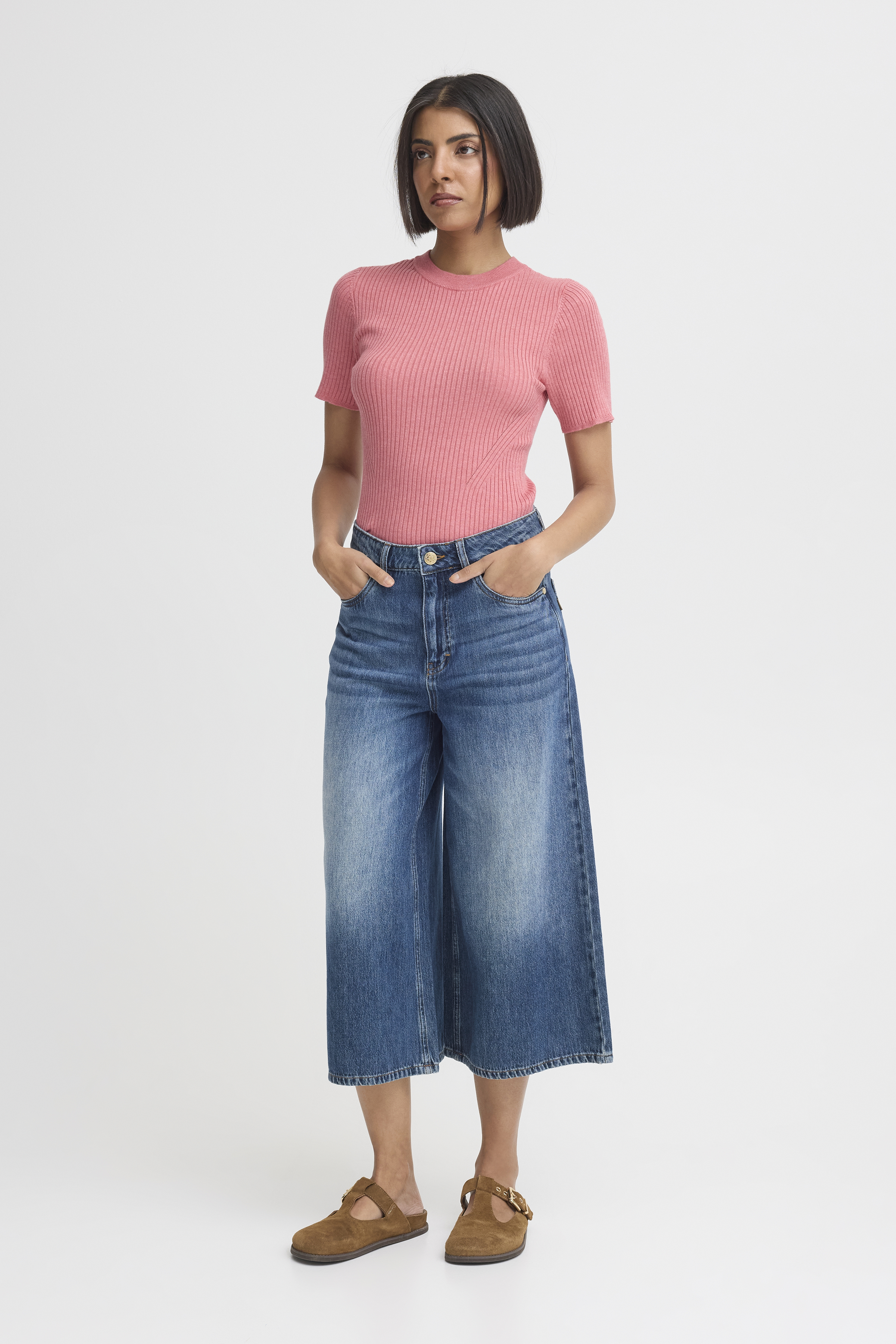 PZALEXI UHW Jeans Wide Leg Medium Blue Denim  Culottejeans - 3