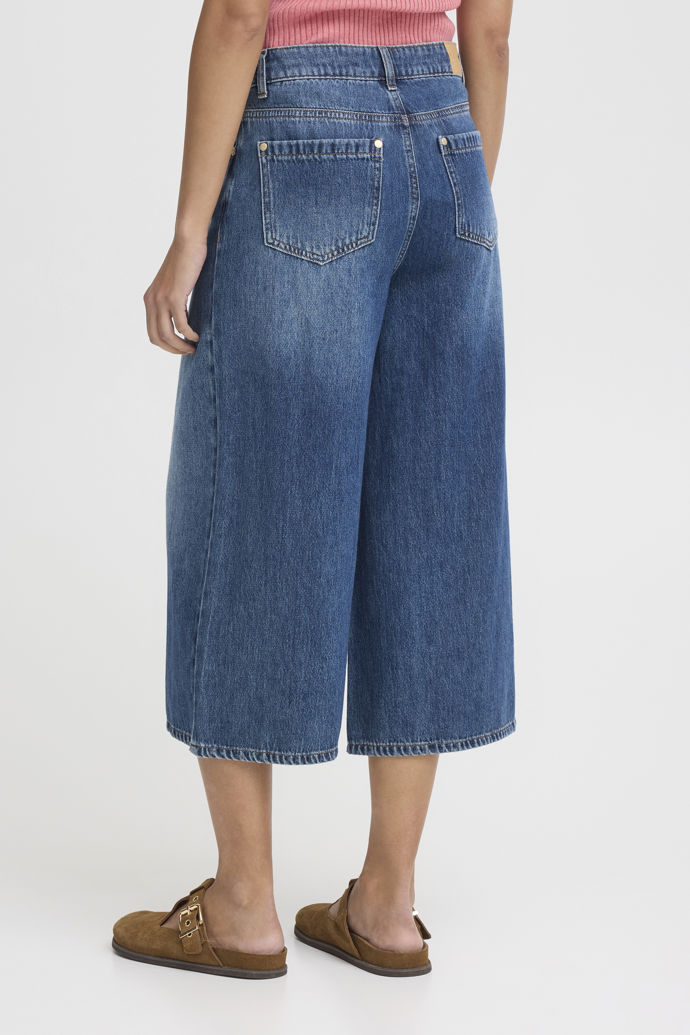 PZALEXI UHW Jeans Wide Leg Medium Blue Denim  Culottejeans