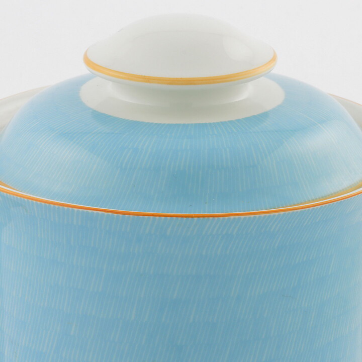 Signe Persson-Melin (Primeur 1978) Blue Classic Teapot with Terracotta Border 19 cm