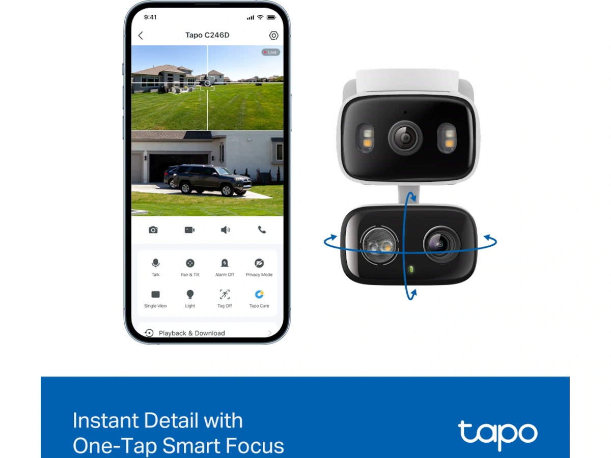 Tapo C246D Dual Lens Pan/Tilt övervakningskamera - 9