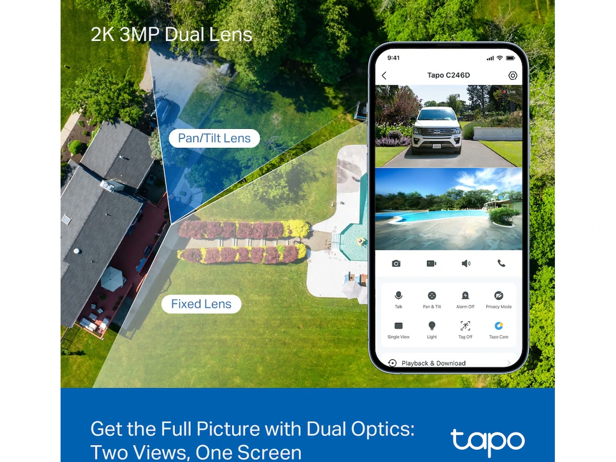 Tapo C246D Dual Lens Pan/Tilt övervakningskamera - 4