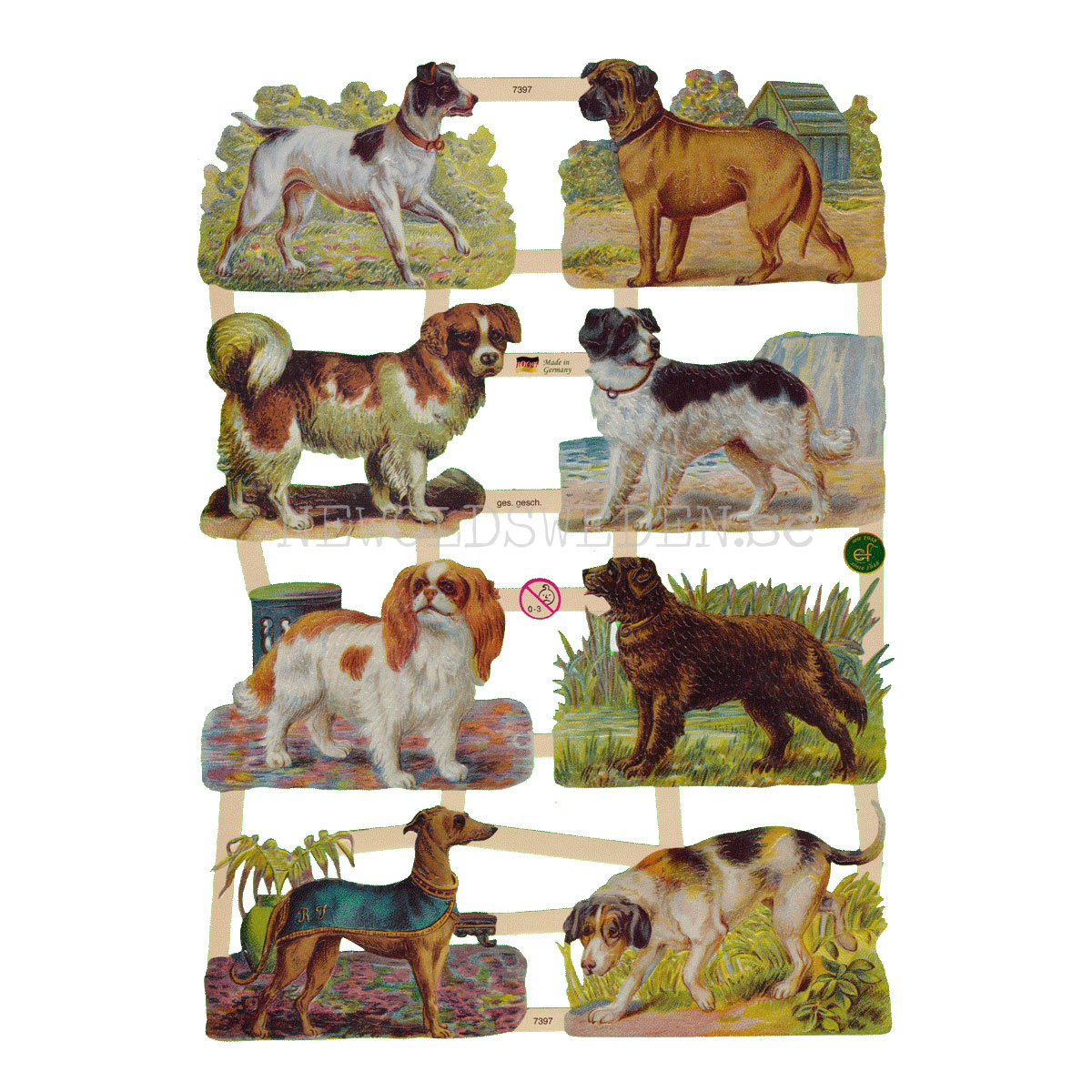 Hundar 16 x 23.5 cm - Bokmärke © Ernst Freihoff 7397 - 3