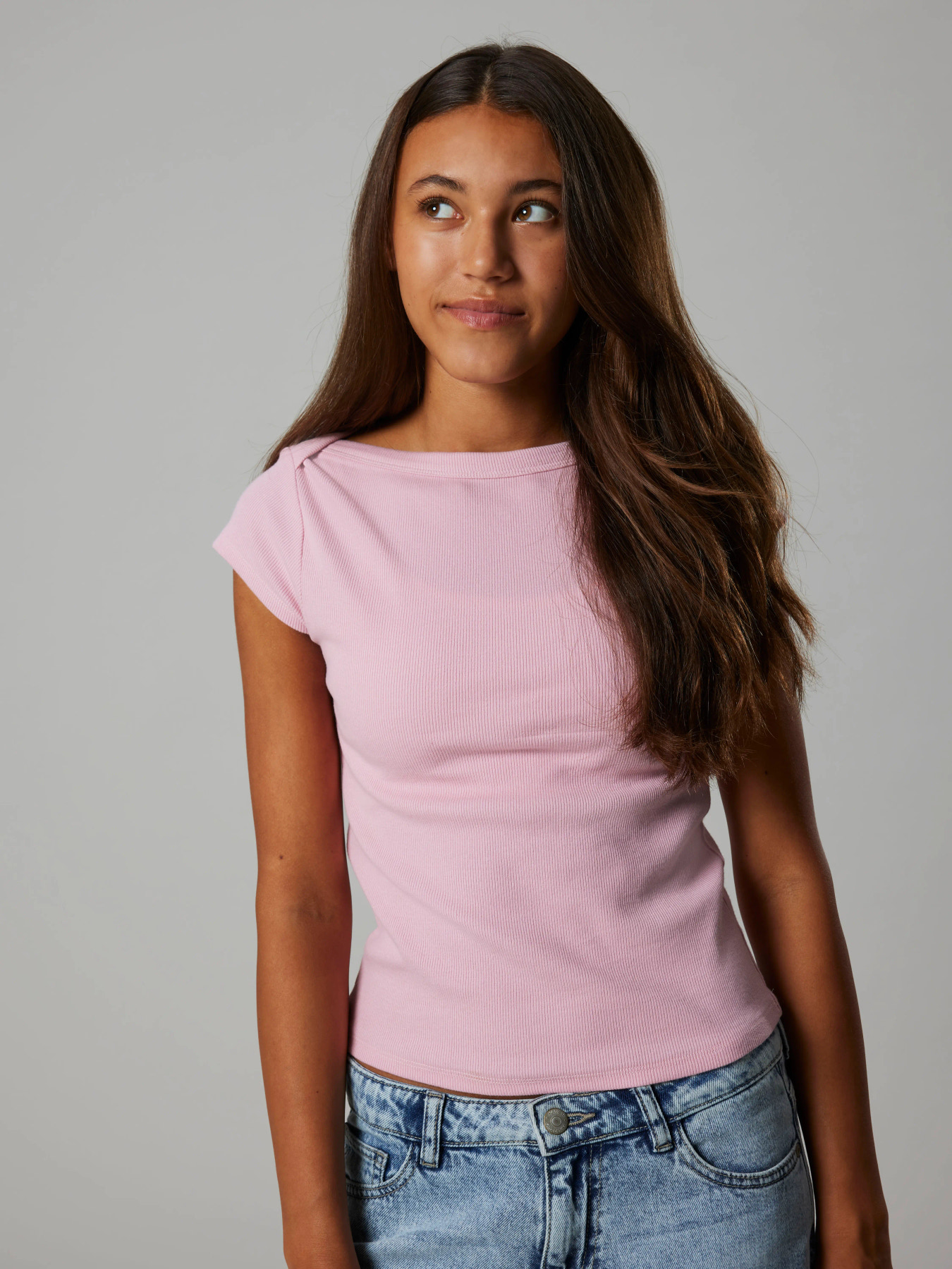NLFKANA SS SHORT BOATNECK TOP Pink Marshmallow - 5