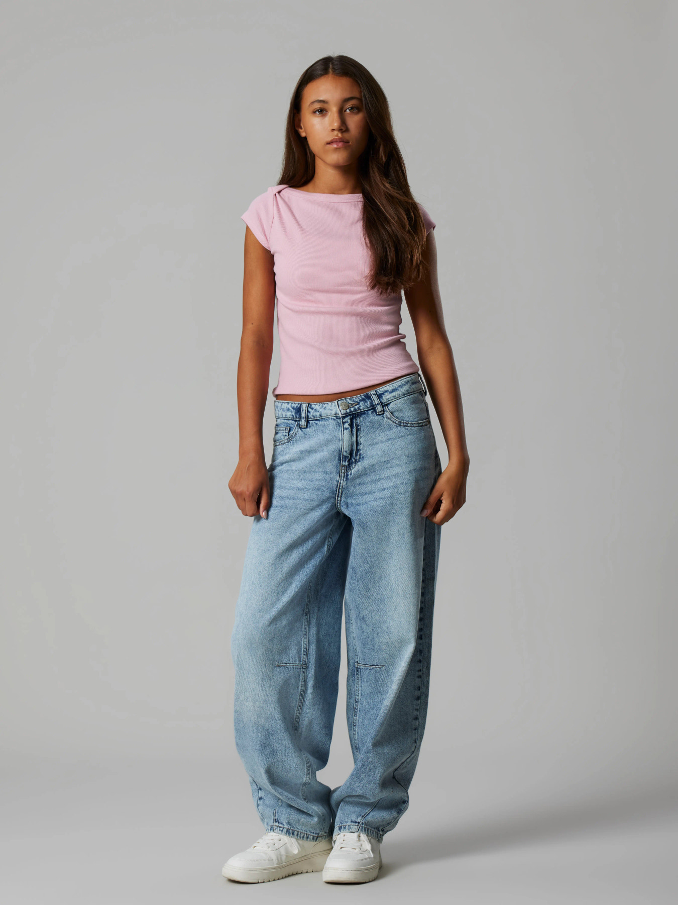 NLFKANA SS SHORT BOATNECK TOP Pink Marshmallow - 6