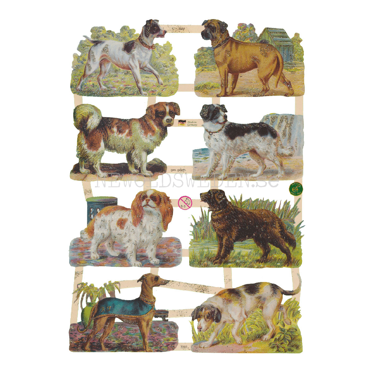 Hundar 16 x 23.5 cm - Bokmärke © Ernst Freihoff 7397 Glitter - 3