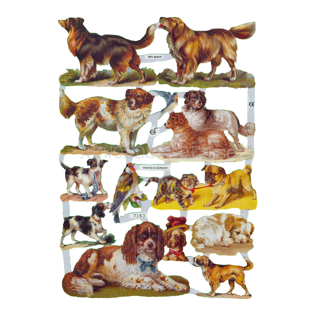 Hundar 16 x 23.5 cm - Bokmärke © Ernst Freihoff 7163 - 3