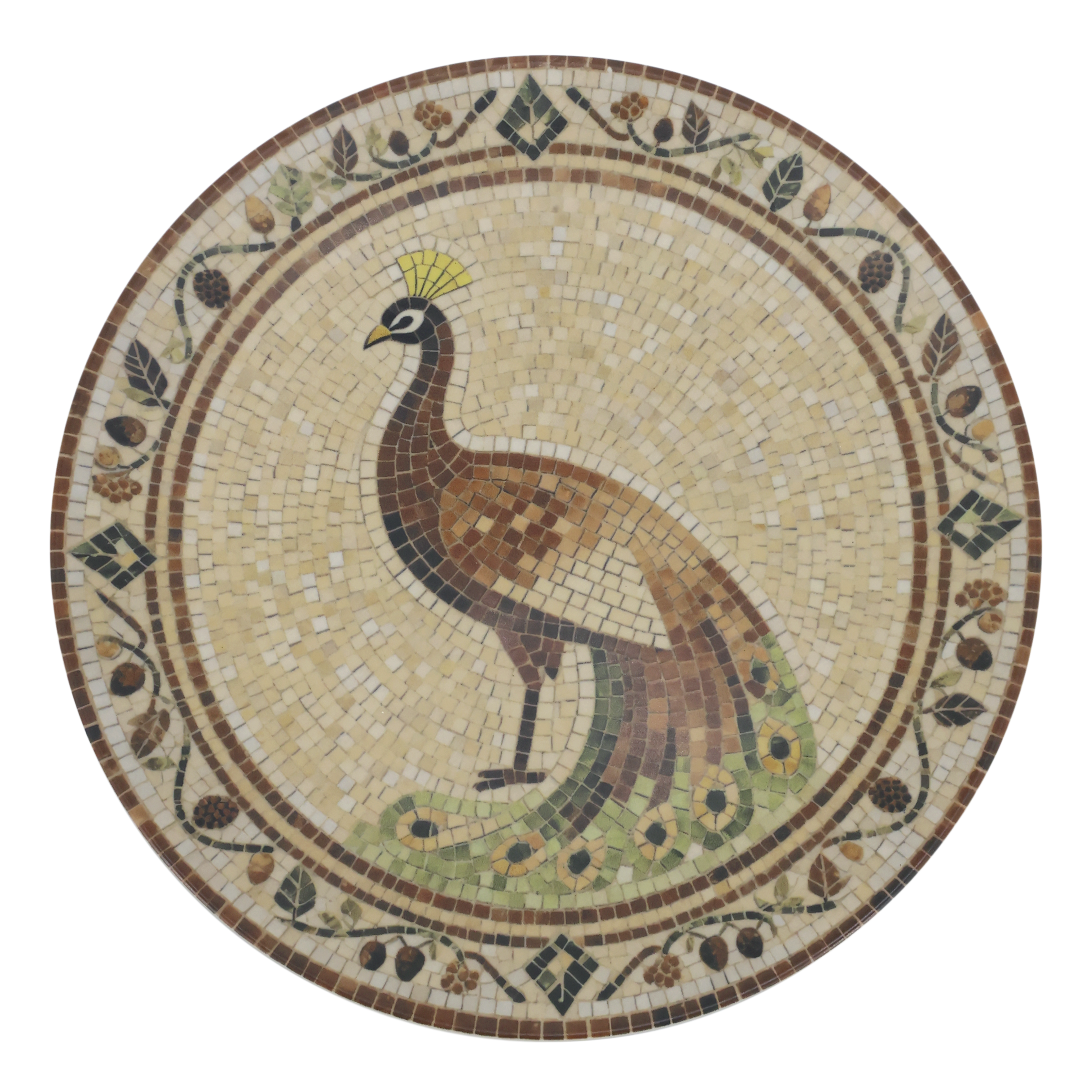 FAT MOSAIK - PÅFÅGEL/BRUN/BEIGE