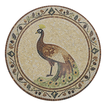 FAT MOSAIK - PÅFÅGEL/BRUN/BEIGE