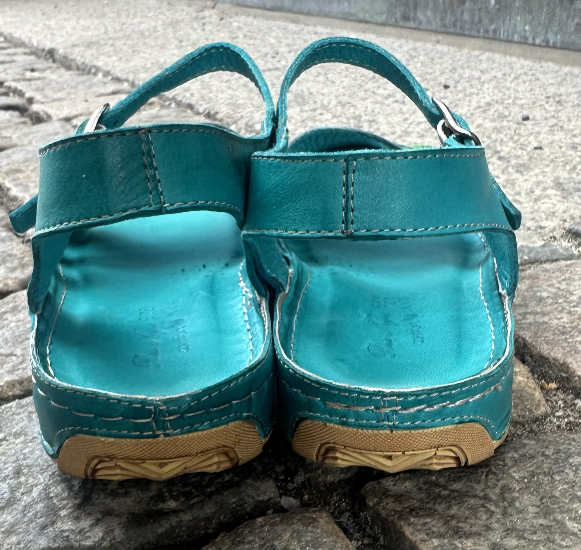 Sandaler i skinn från  Rosa Negra Comfort , blå/turkos/grön /multi - 4