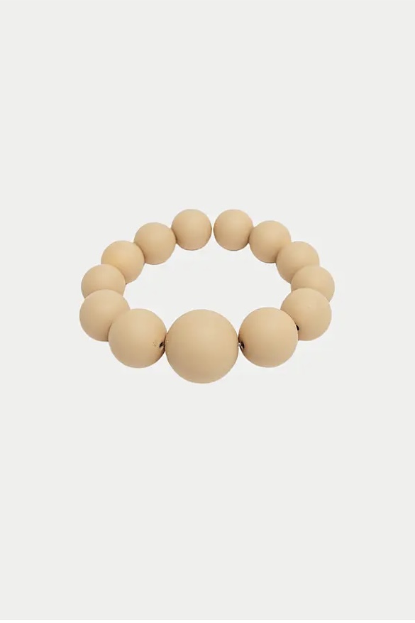 Bow 19 - Big Bead Bracelet Elastic Beige