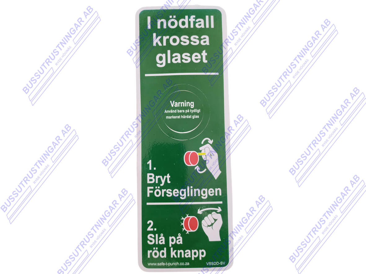 Skylt / Dekal Nödknapp 202x70 mm