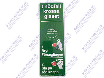 Skylt / Dekal Nödknapp 202x70 mm