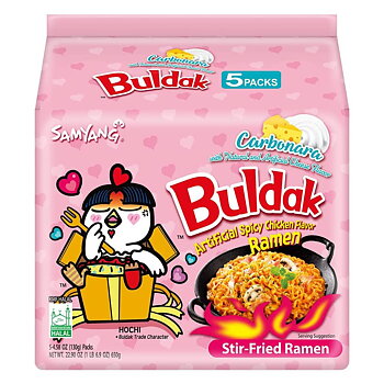 Samyang Buldak Carbonara Hot Chicken Ramen Noodles 650 g (130 g x 5)