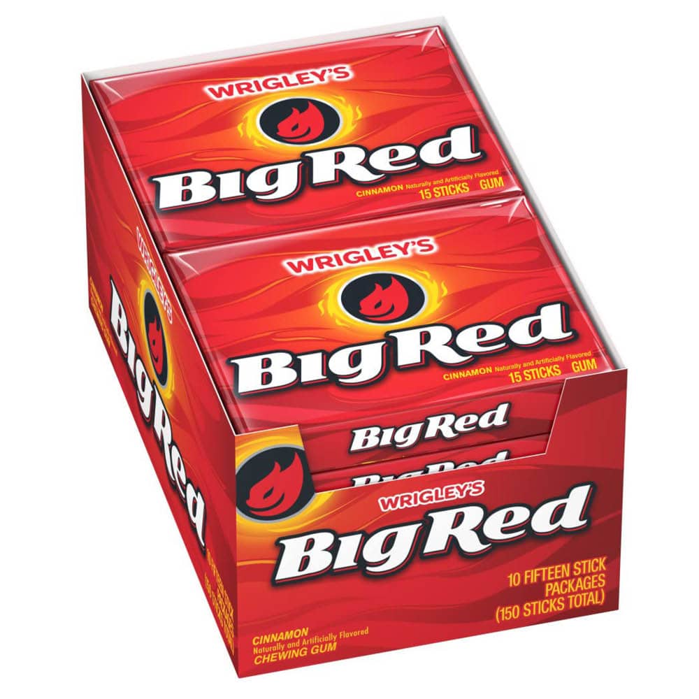 Wrigley's Big Red Chewing Gum 15 Pieces - Box of 10 - 2