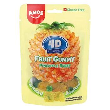 Amos 4D Fruit Gummy Pineapple 65g