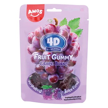 Amos 4D Fruit Gummy Grape 65g
