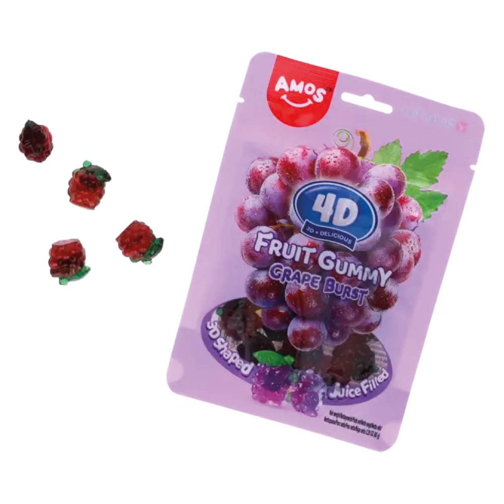 Amos 4D Fruit Gummy Grape 65g - 2